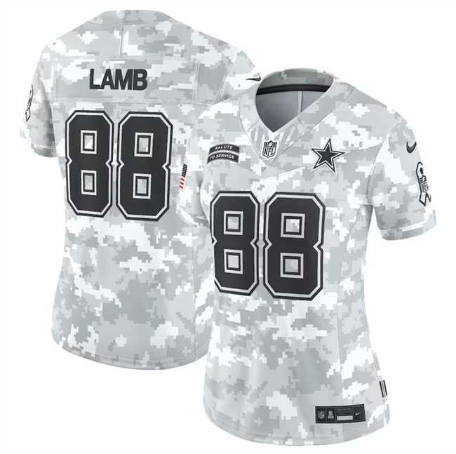 Women%27s Dallas Cowboys #88 CeeDee Lamb 2024 F.U.S.E Arctic Camo Salute To Service Limited Stitched Jersey Dzhi